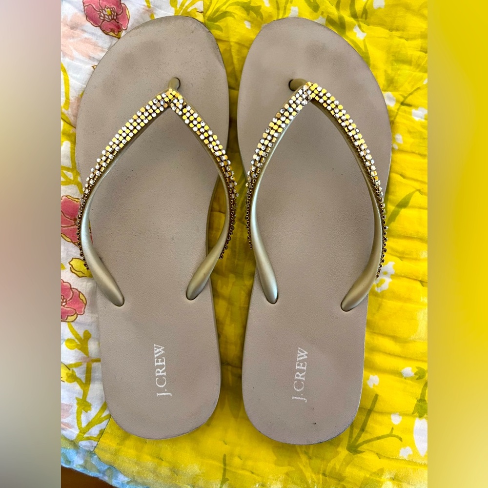 J crew flip flops like new worn once